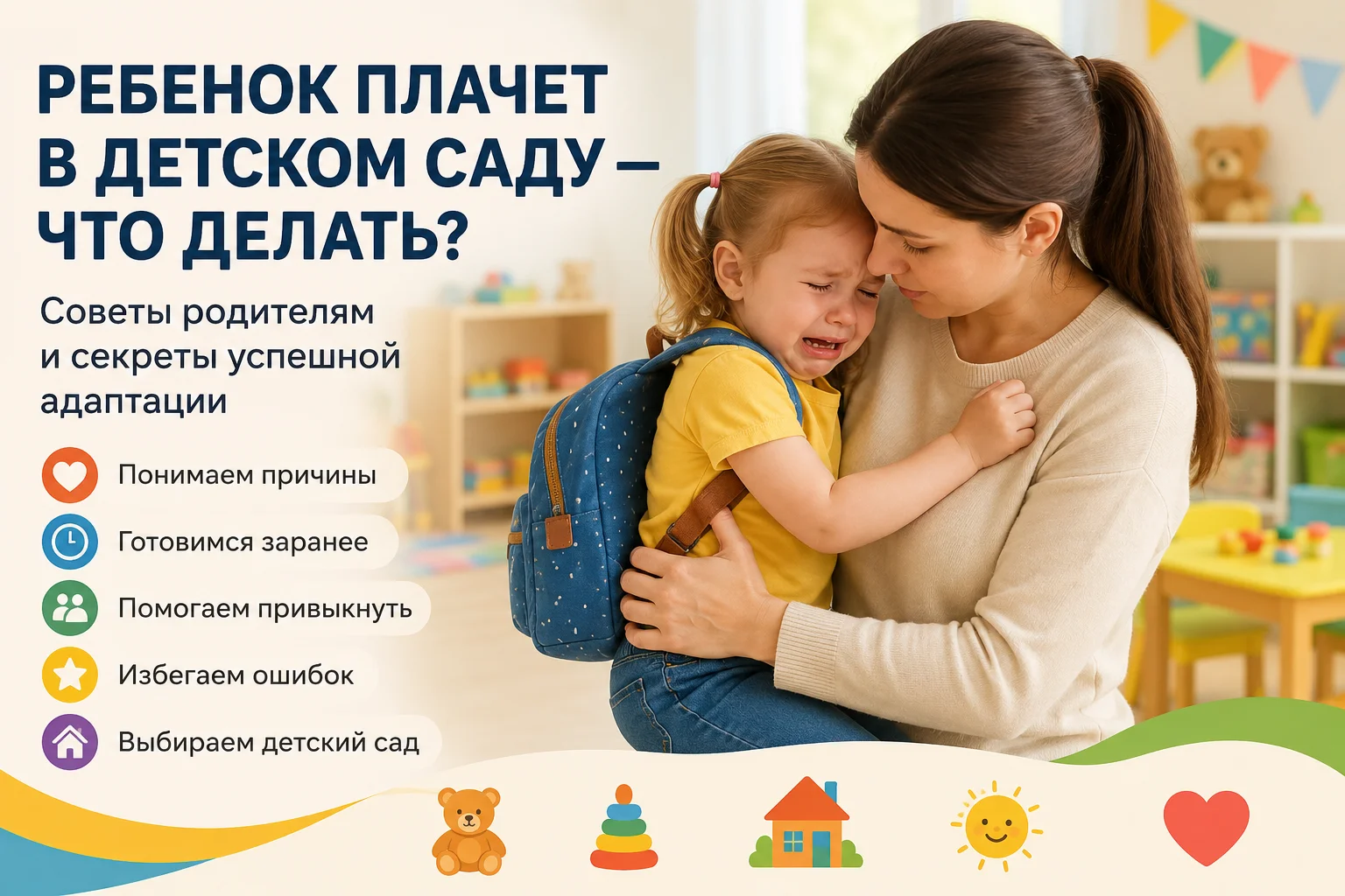 Ребенок плачет в детском саду — что делать?